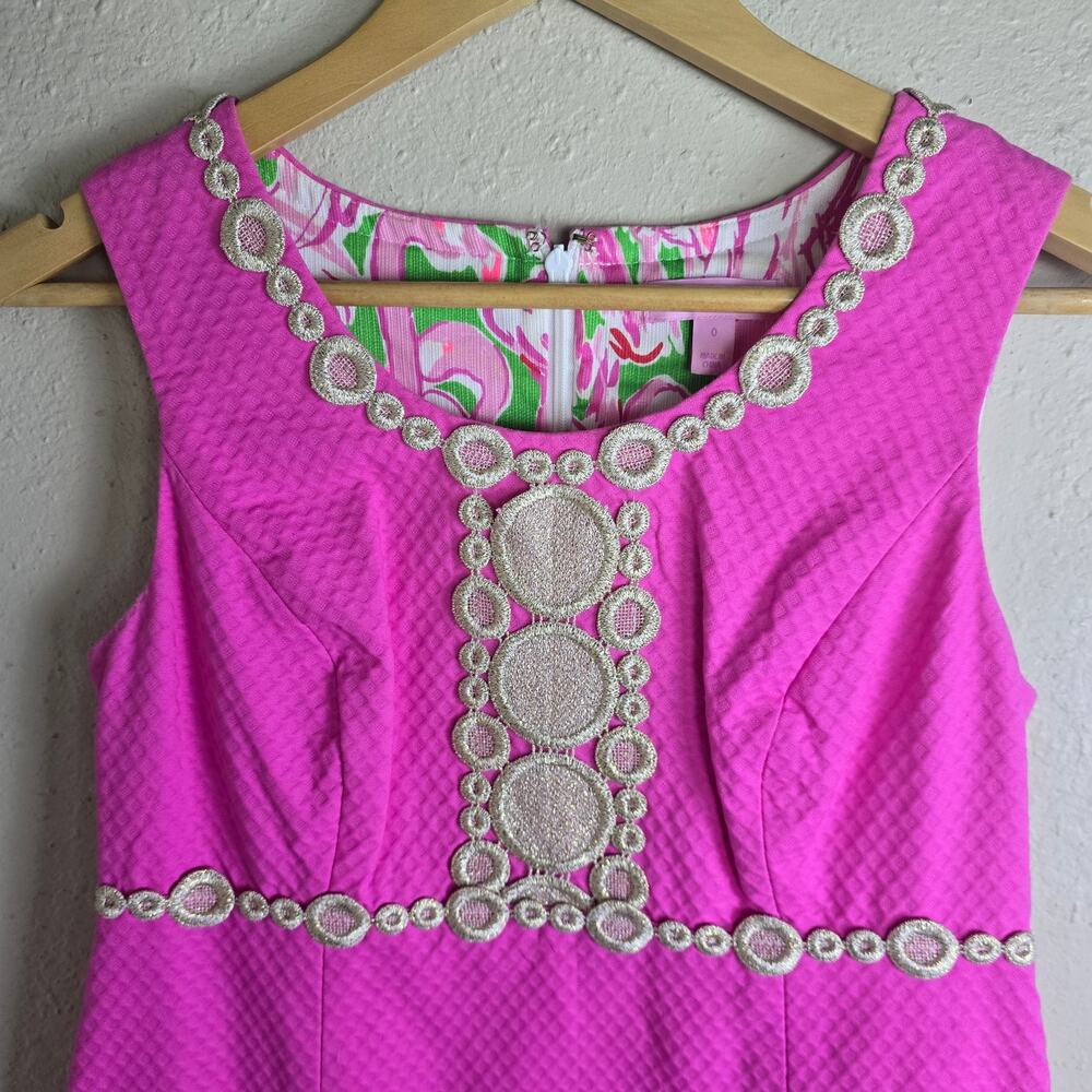 Lilly Pulitzer Rosie Shift Dress Lined Hot Pink Size 0 Barbiecore NWOT - Picture 2 of 12